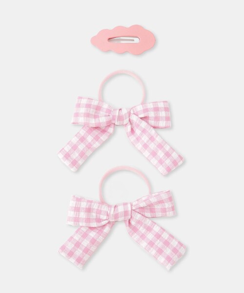 ROPE' PICNIC(ロペピクニック)の「チェック柄リボンゴム×ヘアピンセット(ヘアゴム・キッズ・サックスブルー/ダークラベンダー/ピンク・FREE)」の12枚目の写真