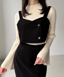 JUNOAH(ジュノア)のウールライクビスチェ + ラップIラインスカート set(セットアップ)