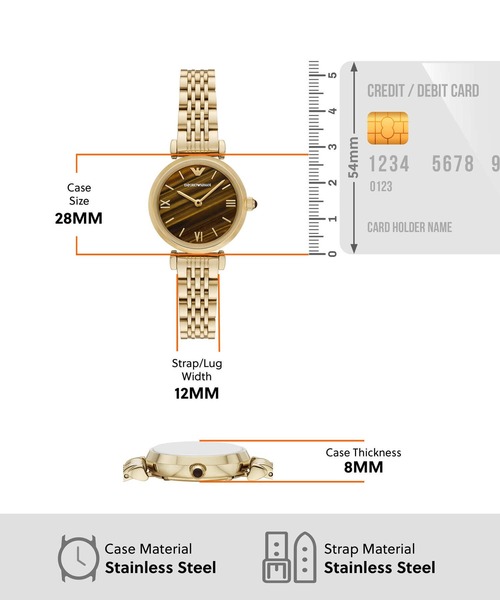 EMPORIO ARMANI（エンポリオアルマーニ）の「エンポリオ・アルマーニ 腕時計 レディース アナログ ステンレス AR11703（アナログ腕時計・レディース・ゴールド・FREE）」の4枚目の写真