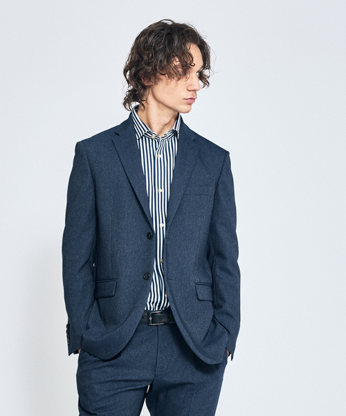 ABAHOUSE（アバハウス）の「【セットアップ対応】デニムライク ジャケット / FLEX JACKET / 2WAYストレッチ 防シワ性 手洗い可（セットアップ・メンズ・ブラウン/ダークネイビー/インディゴブルー・44/46/48/50）」の2枚目の写真