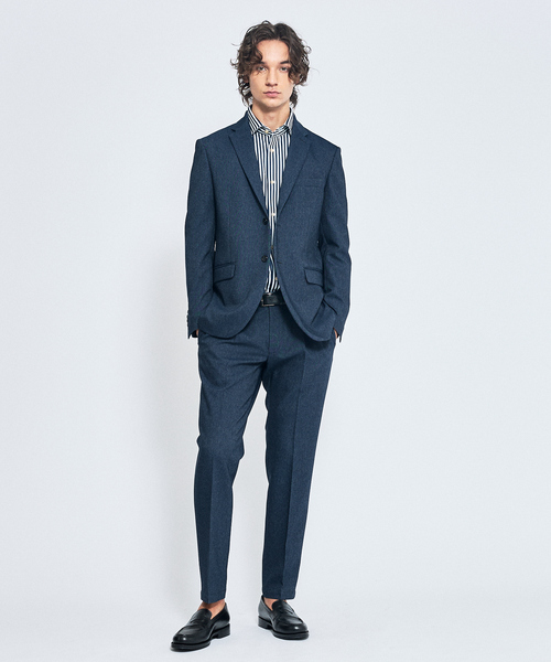 ABAHOUSE（アバハウス）の「【セットアップ対応】デニムライク ジャケット / FLEX JACKET / 2WAYストレッチ 防シワ性 手洗い可（セットアップ・メンズ・ブラウン/ダークネイビー/インディゴブルー・44/46/48/50）」の4枚目の写真