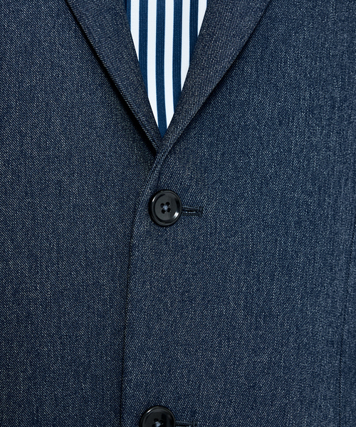 ABAHOUSE（アバハウス）の「【セットアップ対応】デニムライク ジャケット / FLEX JACKET / 2WAYストレッチ 防シワ性 手洗い可（セットアップ・メンズ・ブラウン/ダークネイビー/インディゴブルー・44/46/48/50）」の13枚目の写真