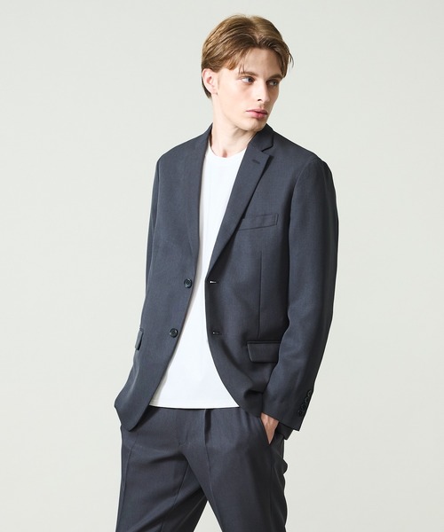 ABAHOUSE(アバハウス)の「【セットアップ対応】デニムライク ジャケット / FLEX JACKET / 2WAYストレッチ 防シワ性 手洗い可(セットアップ・メンズ・ブラウン/ダークネイビー/インディゴブルー/スミクロ・44/46/48/50)」の2枚目の写真