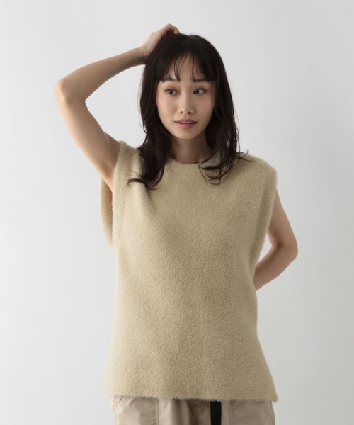 FOUND GOOD（ファウンドグッド）の「シャギーニットベスト（ベスト・レディース・アイボリー/ブラック/グレー系2・L/M）」の19枚目の写真