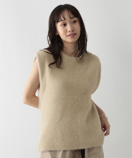 FOUND GOOD（ファウンドグッド）の「シャギーニットベスト（ベスト・レディース・アイボリー/ブラック/グレー系2・L/M）」の20枚目の写真