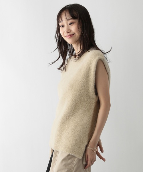 FOUND GOOD（ファウンドグッド）の「シャギーニットベスト（ベスト・レディース・アイボリー/ブラック/グレー系2・L/M）」の21枚目の写真