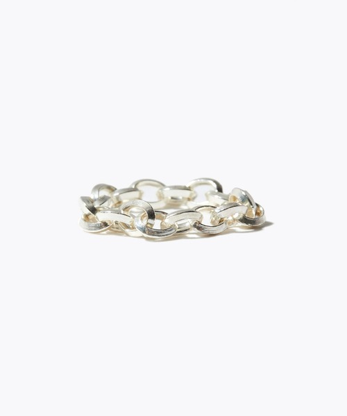 [basic] ZOZO限定 シルバー オーバルチェーン リング