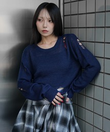 モヘアニット」に該当するニット/セーター（ブルー・ネイビー