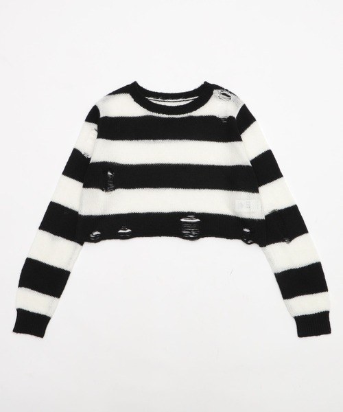 WEGO（ウィゴー）の「WEGO/モヘアタッチダメージショートニット（ニット/セーター・レディース・ホワイト系その他5/ワイン/チャコール/ネイビー・FREE）」の16枚目の写真