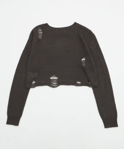 WEGO（ウィゴー）の「WEGO/モヘアタッチダメージショートニット（ニット/セーター・レディース・ホワイト系その他5/ワイン/チャコール/ネイビー・FREE）」の19枚目の写真