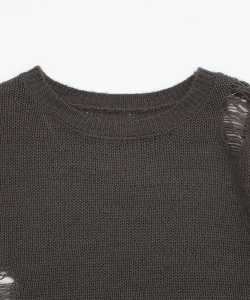 WEGO（ウィゴー）の「WEGO/モヘアタッチダメージショートニット（ニット/セーター・レディース・ホワイト系その他5/ワイン/チャコール/ネイビー・FREE）」の20枚目の写真