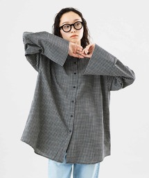 オーバーサイズ チェックシャツ