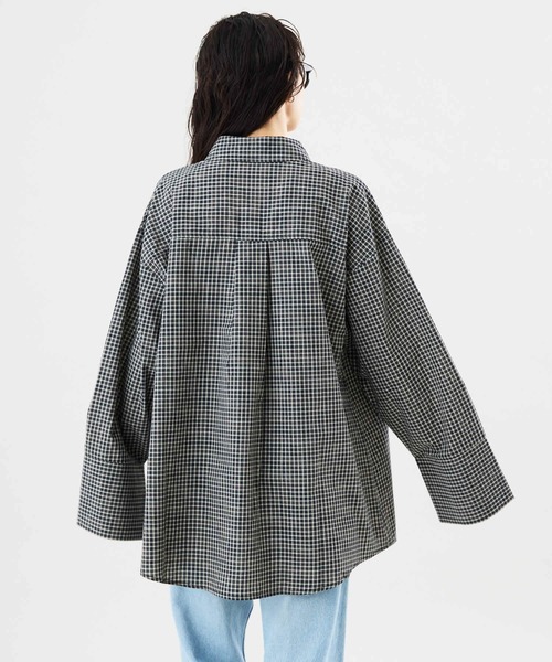Muscat(マスカット)の「オーバーサイズ チェックシャツ(シャツ/ブラウス・レディース・クリーム/ブラック・F)」の12枚目の写真