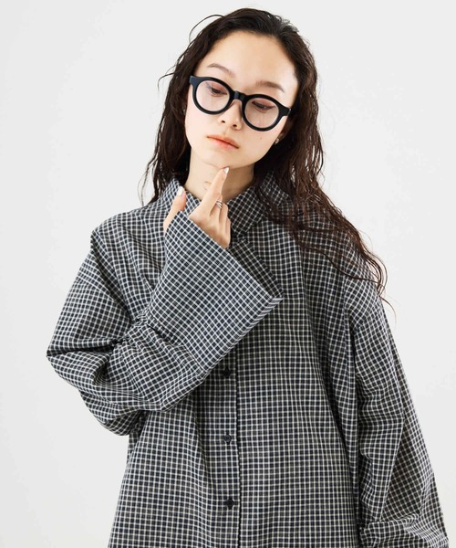 Muscat(マスカット)の「オーバーサイズ チェックシャツ(シャツ/ブラウス・レディース・クリーム/ブラック・F)」の14枚目の写真
