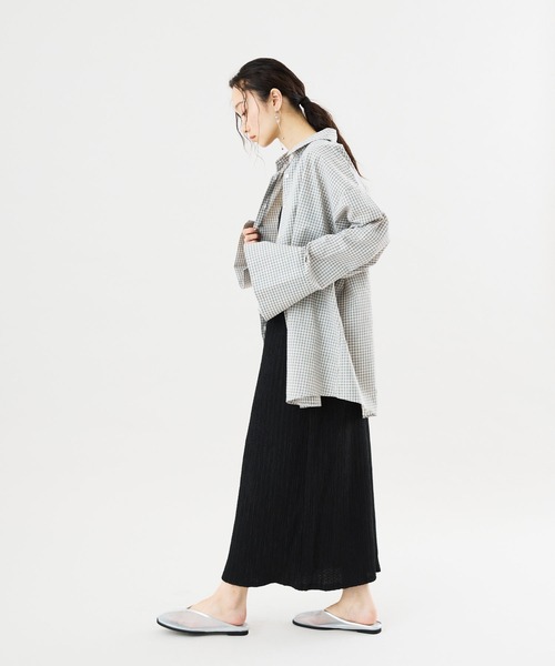 Muscat(マスカット)の「オーバーサイズ チェックシャツ(シャツ/ブラウス・レディース・クリーム/ブラック・F)」の20枚目の写真