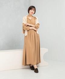 URBAN RESEARCH ROSSO WOMEN | キュプラ混フィブリルギャザーワンピース(ワンピース)