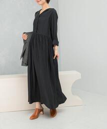 URBAN RESEARCH ROSSO WOMEN | キュプラ混フィブリルギャザーワンピース(ワンピース)