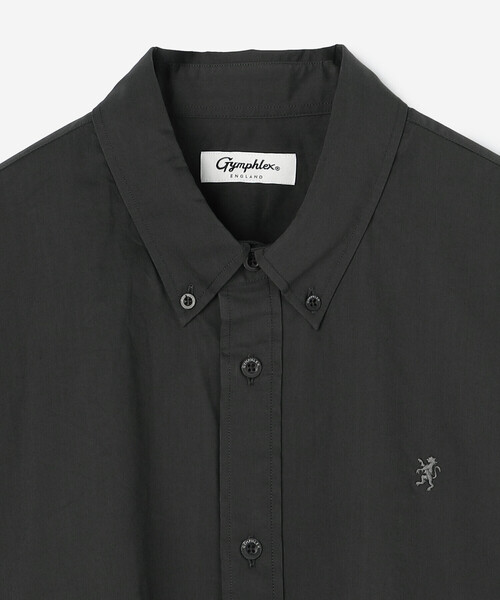 GYMPHLEX（ジムフレックス）の「Gymphlex | タイプライター ショートボタンダウンシャツ WOMEN（シャツ/ブラウス・レディース・ライトグレー/ブラック系その他・14）」の5枚目の写真