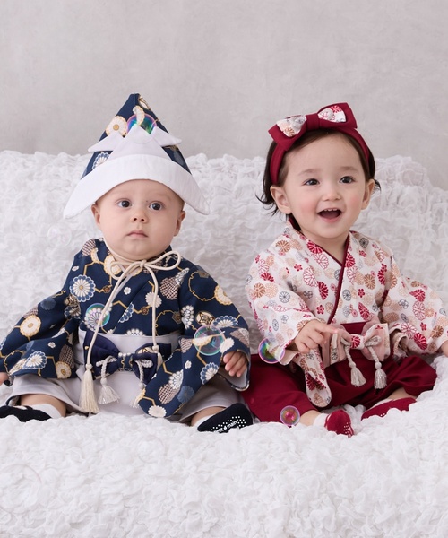 petit main（プティマイン）の「兜帽子（その他ベビー用品・キッズ・ベージュ/ネイビー・F）」の4枚目の写真