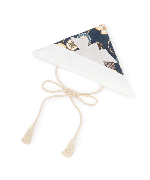 petit main（プティマイン）の「兜帽子（その他ベビー用品・キッズ・ベージュ/ネイビー・F）」の5枚目の写真