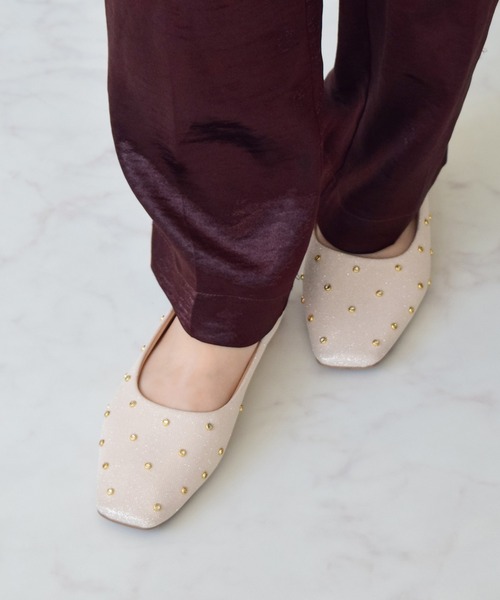 Bridget Birkin（ブリジットバーキン）の「【Bridget Birkin】ドットビジューグリッターフラットシューズ(551540)（バレエシューズ・レディース・ゴールド/シルバー系その他/ブラック系その他・24/23.5/23/22.5/24.5）」の3枚目の写真