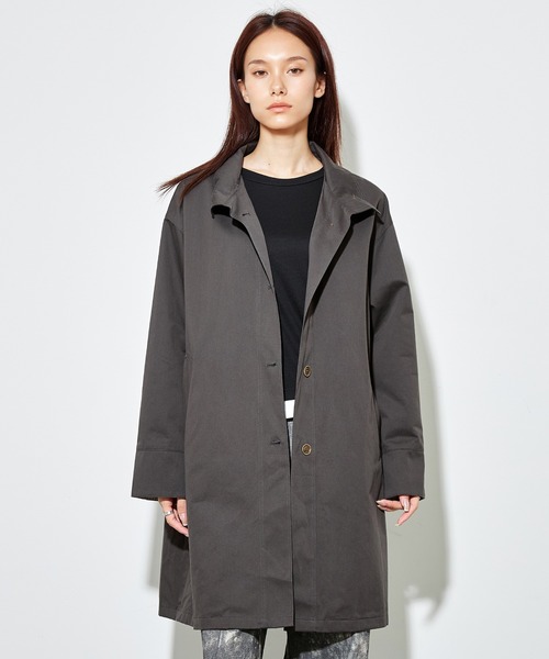 SUWDEE(スーディー)の「cotton stand collar coat(その他アウター・レディース・ダークグレー/ネイビー・FREE)」の2枚目の写真