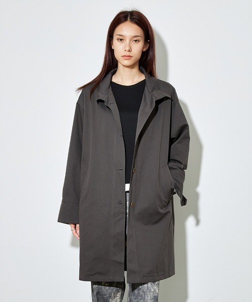 SUWDEE(スーディー)の「cotton stand collar coat(その他アウター・レディース・ダークグレー/ネイビー・FREE)」の7枚目の写真