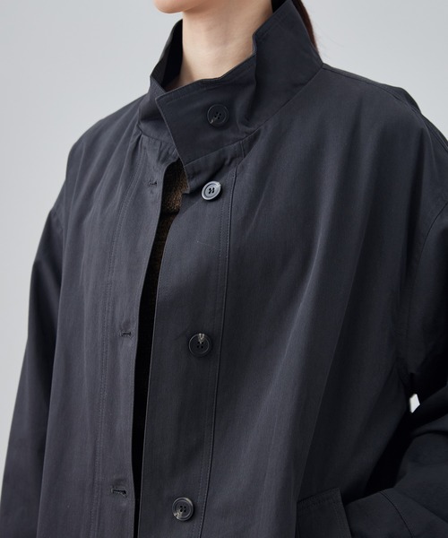 SUWDEE(スーディー)の「cotton stand collar coat(その他アウター・レディース・ダークグレー/ネイビー・FREE)」の10枚目の写真