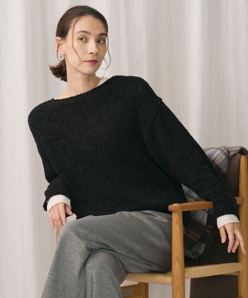 BEAUTY&YOUTH UNITED ARROWS（ビューティーアンドユースユナイテッドアローズ）の「テープヤーン ニットプルオーバー（ニット/セーター・レディース・ブラック/ベージュ/オフホワイト・FREE）」の5枚目の写真