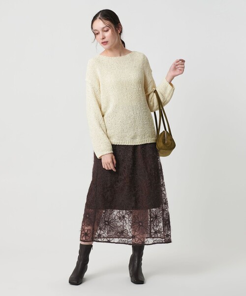 BEAUTY&YOUTH UNITED ARROWS（ビューティーアンドユースユナイテッドアローズ）の「テープヤーン ニットプルオーバー（ニット/セーター・レディース・ブラック/ベージュ/オフホワイト・FREE）」の14枚目の写真