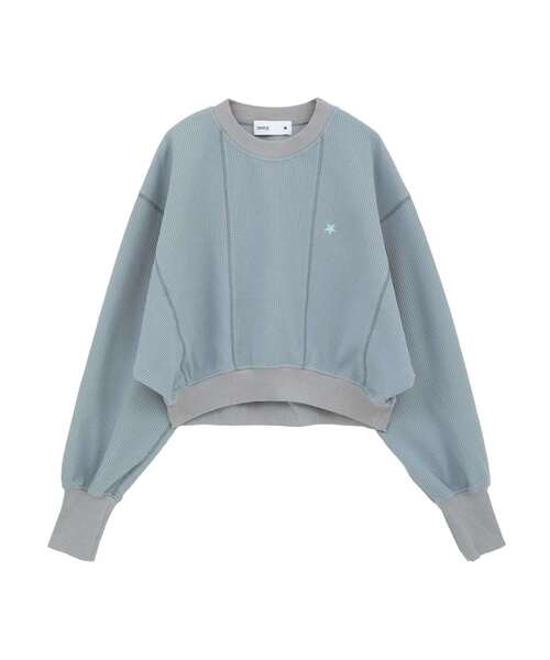 CONVERSE TOKYO（コンバーストウキョウ）の「DOLMAN SLEEVE WAFFLE PULLOVER（Tシャツ/カットソー・レディース・ホワイト/グレー/グリーン・FREE）」の3枚目の写真