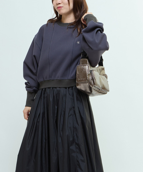 CONVERSE TOKYO（コンバーストウキョウ）の「DOLMAN SLEEVE WAFFLE PULLOVER（Tシャツ/カットソー・レディース・ホワイト/グレー/グリーン・FREE）」の10枚目の写真