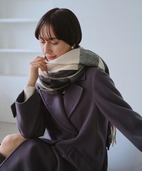 ROPE' PICNIC（ロペピクニック）の「チェックストール（ストール/ショール・レディース・ベージュ/ブルー系その他4/レッド系その他・FREE）」の14枚目の写真