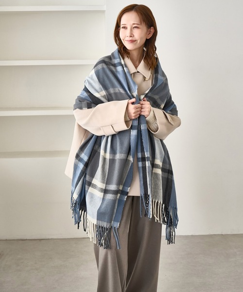 ROPE' PICNIC（ロペピクニック）の「チェックストール（ストール/ショール・レディース・ベージュ/ブルー系その他4/レッド系その他・FREE）」の16枚目の写真