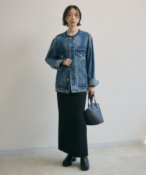 Paradise Picnic（パラダイスピクニック）の「cloche ストライプ見えニットスカート（スカート・レディース・ブラウン/ブラック・FREE）」の15枚目の写真