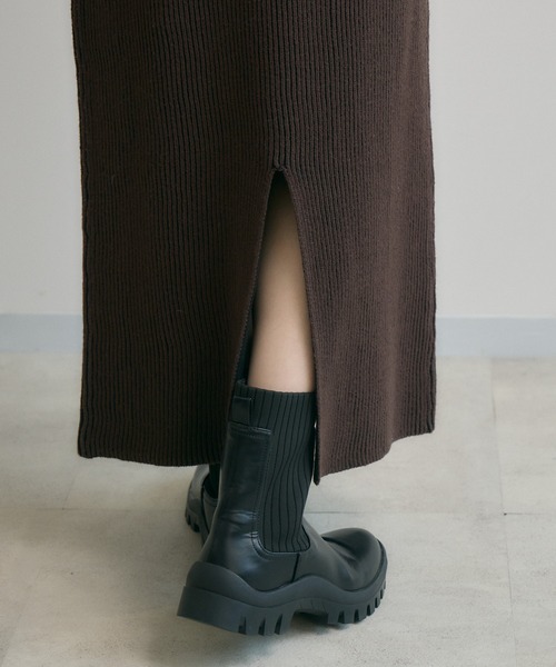 Paradise Picnic（パラダイスピクニック）の「cloche ストライプ見えニットスカート（スカート・レディース・ブラウン/ブラック・FREE）」の11枚目の写真