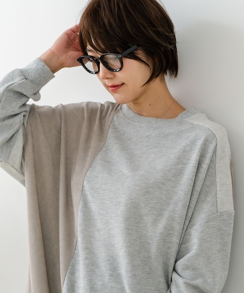fort point（フォーポイント）の「【C-FORT POINT/フォートポイント】コーデュロイ ワッフル 切り替え チュニック（スウェット・レディース・チャコールグレー/カーキ/ブルー/杢グレー/レンガ・FREE）」の20枚目の写真