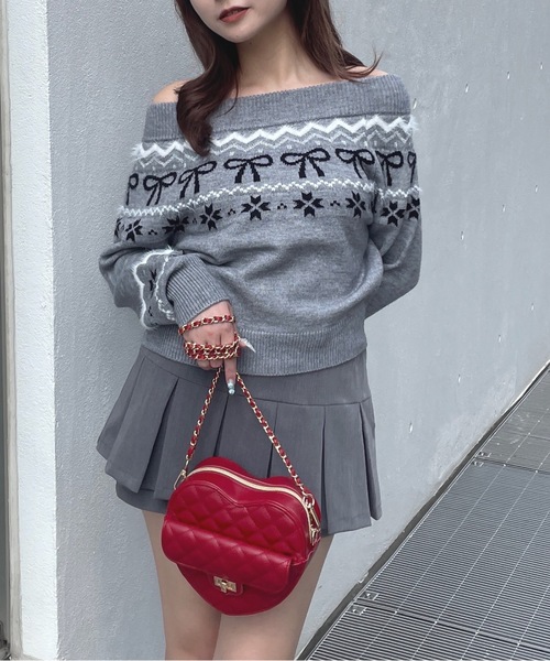 one way（ワンウェイ）の「ノルディックニット（ニット/セーター・レディース・ホワイト/ブルー/グレー・FREE）」の2枚目の写真