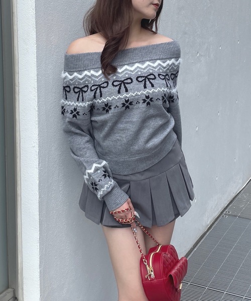 one way（ワンウェイ）の「ノルディックニット（ニット/セーター・レディース・ホワイト/ブルー/グレー・FREE）」の8枚目の写真