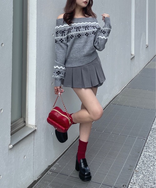 one way（ワンウェイ）の「ノルディックニット（ニット/セーター・レディース・ホワイト/ブルー/グレー・FREE）」の13枚目の写真