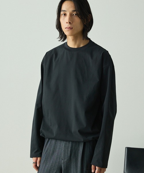 セール】ドローストリング ストレッチ オーバーサイズロングスリーブ
