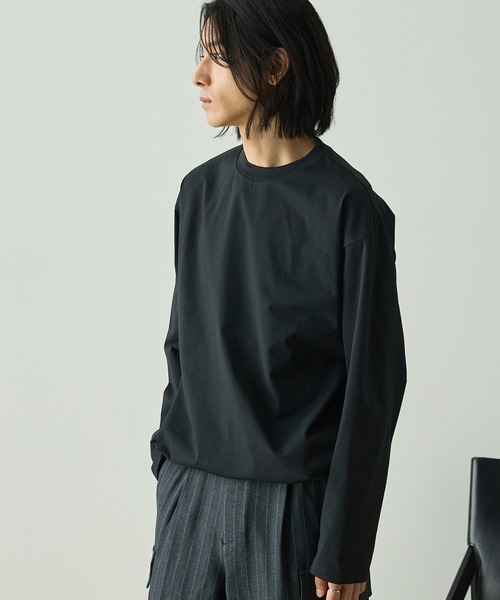 セール】ドローストリング ストレッチ オーバーサイズロングスリーブ