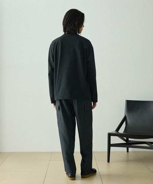 セール】ドローストリング ストレッチ オーバーサイズロングスリーブ