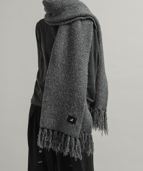 cii（シー）の「wool mix volume muffler / ウールミックスボリュームマフラー（マフラー・メンズ・ブラウン/オレンジ/ブルー/グレー/レッド/グリーン/グレイッシュベージュ/ブラック・FREE）」の2枚目の写真