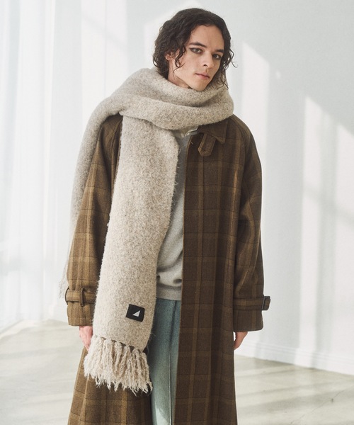 cii（シー）の「wool mix volume muffler / ウールミックスボリュームマフラー（マフラー・メンズ・ブラウン/オレンジ/ブルー/グレー/レッド/グリーン/グレイッシュベージュ/ブラック・FREE）」の4枚目の写真