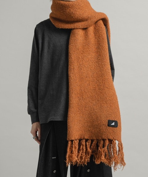 cii（シー）の「wool mix volume muffler / ウールミックスボリュームマフラー（マフラー・メンズ・ブラウン/オレンジ/ブルー/グレー/レッド/グリーン/グレイッシュベージュ/ブラック・FREE）」の8枚目の写真
