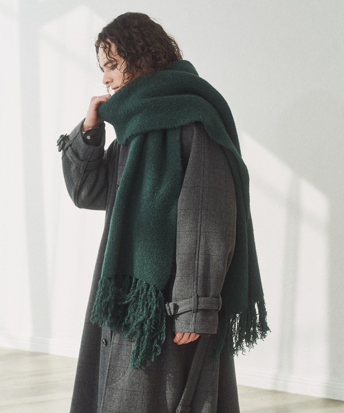 cii（シー）の「wool mix volume muffler / ウールミックスボリュームマフラー（マフラー・メンズ・ブラウン/オレンジ/ブルー/グレー/レッド/グリーン/グレイッシュベージュ/ブラック・FREE）」の14枚目の写真