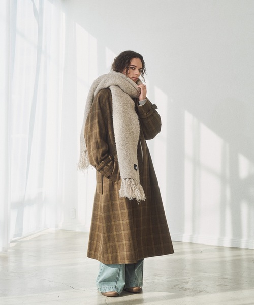 cii（シー）の「wool mix volume muffler / ウールミックスボリュームマフラー（マフラー・メンズ・ブラウン/オレンジ/ブルー/グレー/レッド/グリーン/グレイッシュベージュ/ブラック・FREE）」の18枚目の写真