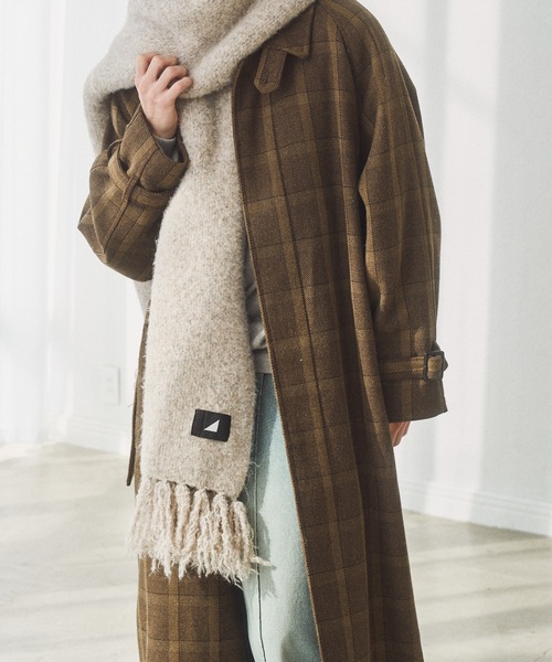 cii（シー）の「wool mix volume muffler / ウールミックスボリュームマフラー（マフラー・メンズ・ブラウン/オレンジ/ブルー/グレー/レッド/グリーン/グレイッシュベージュ/ブラック・FREE）」の17枚目の写真