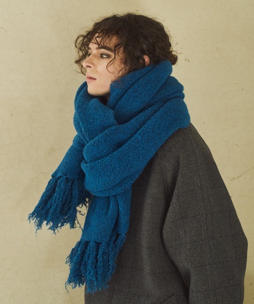 cii（シー）の「wool mix volume muffler / ウールミックスボリュームマフラー（マフラー・メンズ・ブラウン/オレンジ/ブルー/グレー/レッド/グリーン/グレイッシュベージュ/ブラック・FREE）」の9枚目の写真